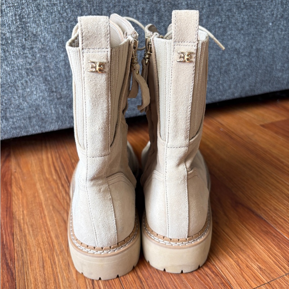 Sam Edelman Women’s Lex Lace Up Combat Boot in Sesame Tan Suede 9.5 - Picture 3 of 9